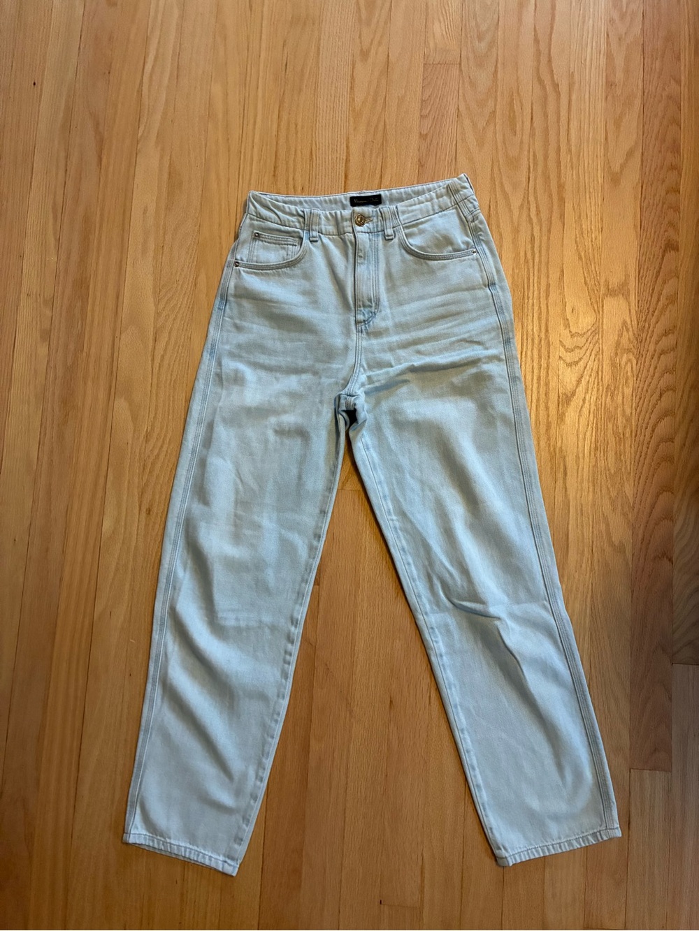 Massimo Dutti Light Blue Straight-Leg Women's Jeans